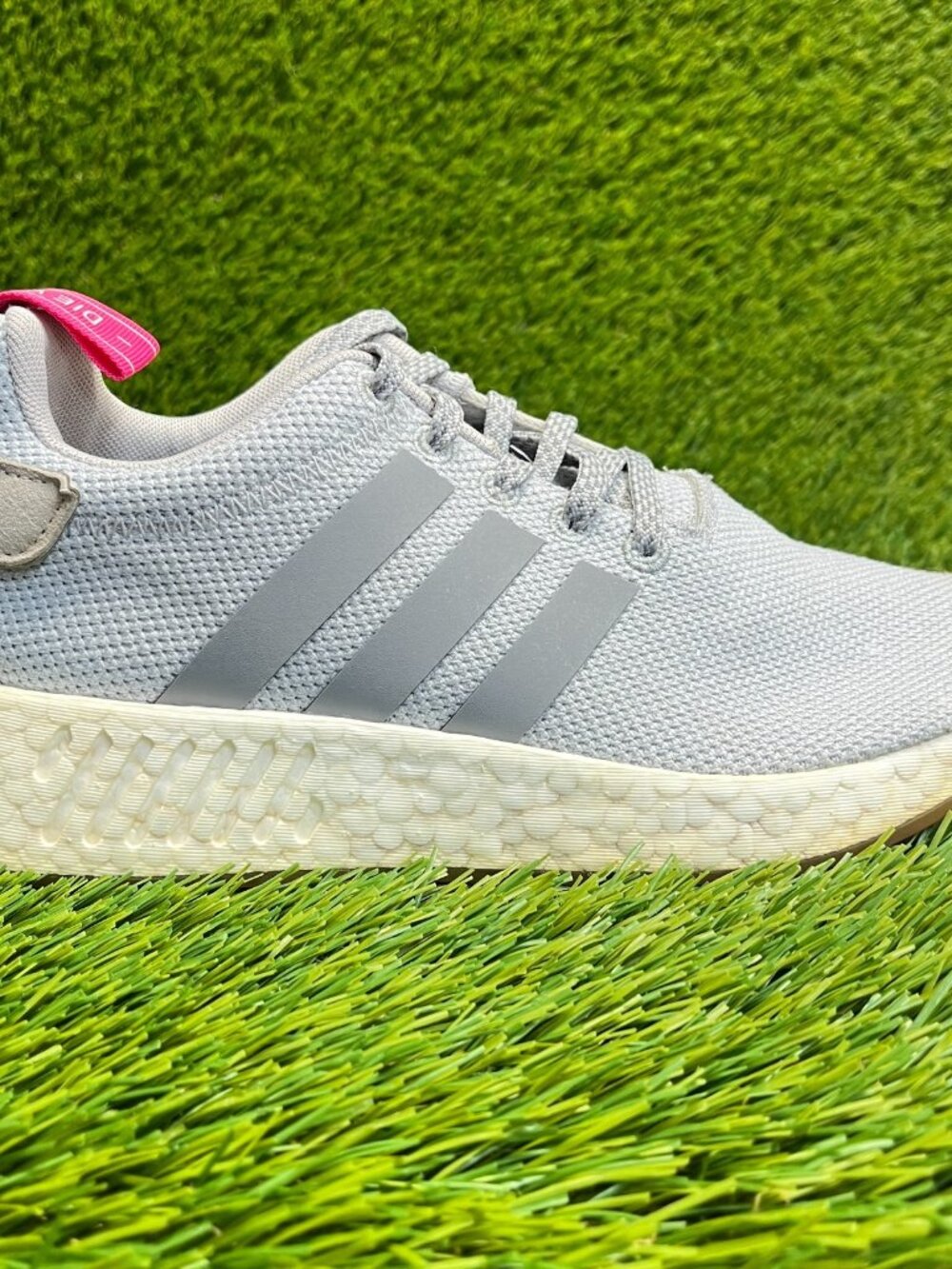 Adidas NMD R2 Womens‎ Size 7 Gray White Athletic Running Walking Shoes Sneakers
